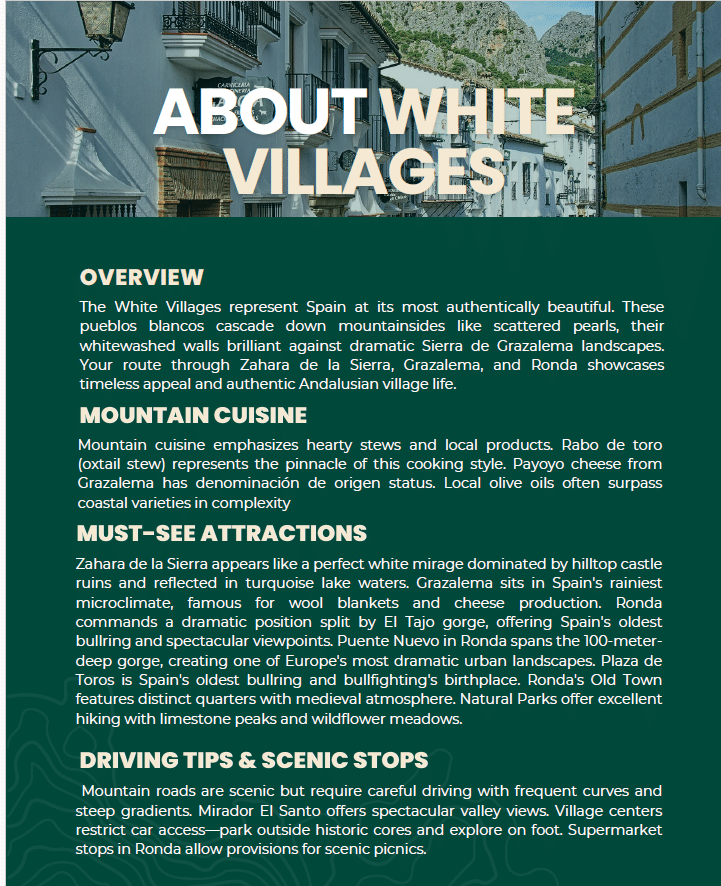 Snippet from a destination guidebook from The Verse Voyager from a trip to Andalusia