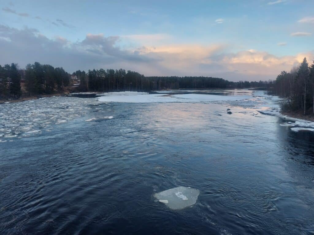 Watching the ice floes drift downstream